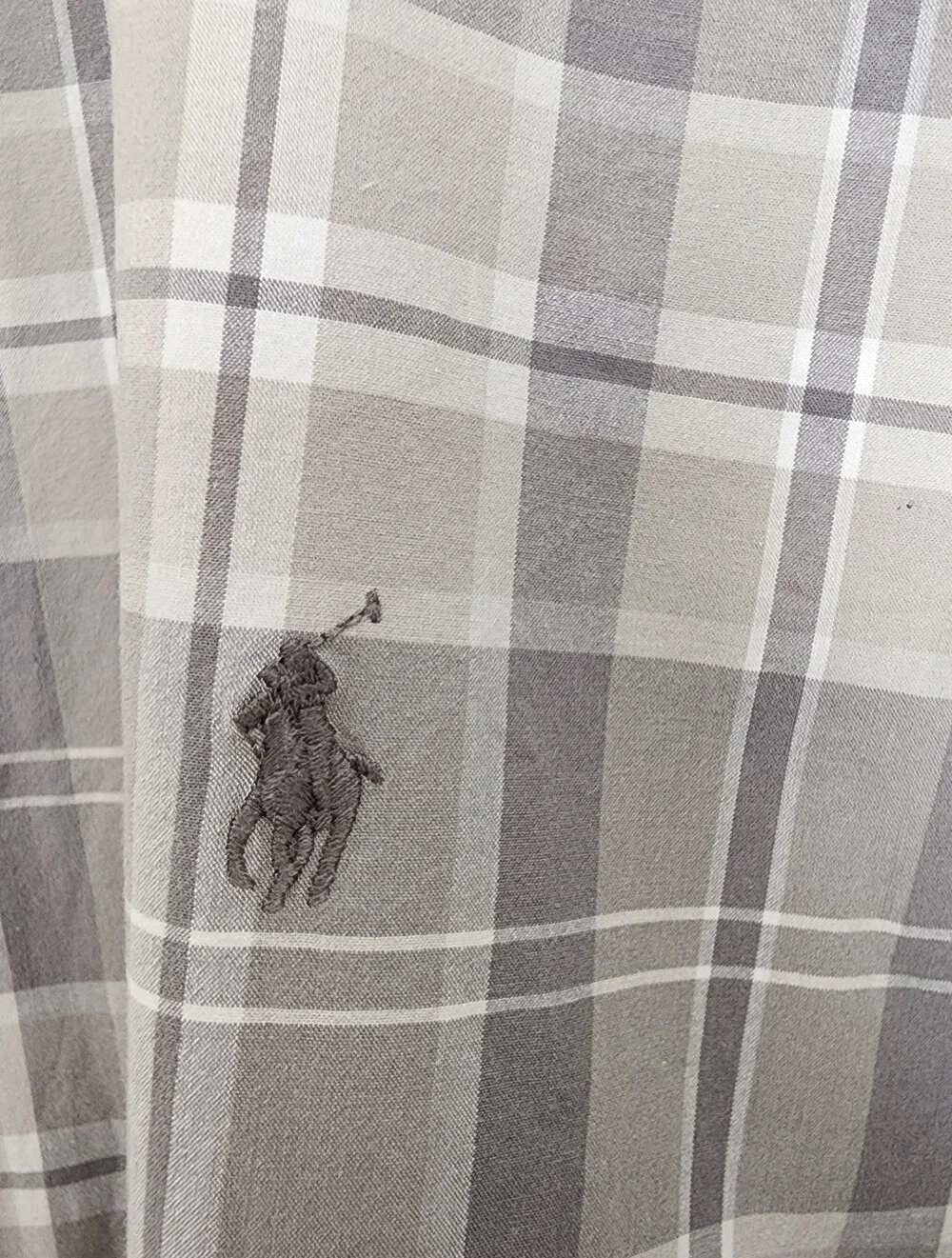 Polo Ralph Lauren Classic Fit Gray Plaid Button Down Long Sleeve XXL Shirt